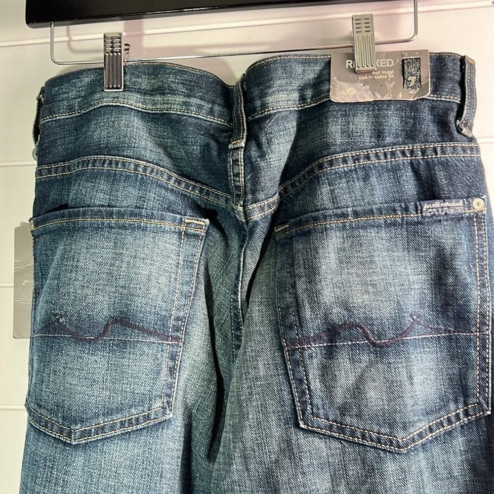 NWT 7 for all man kind mens button fly jeans relaxed 31/36. MN59 - Picture 4 of 5